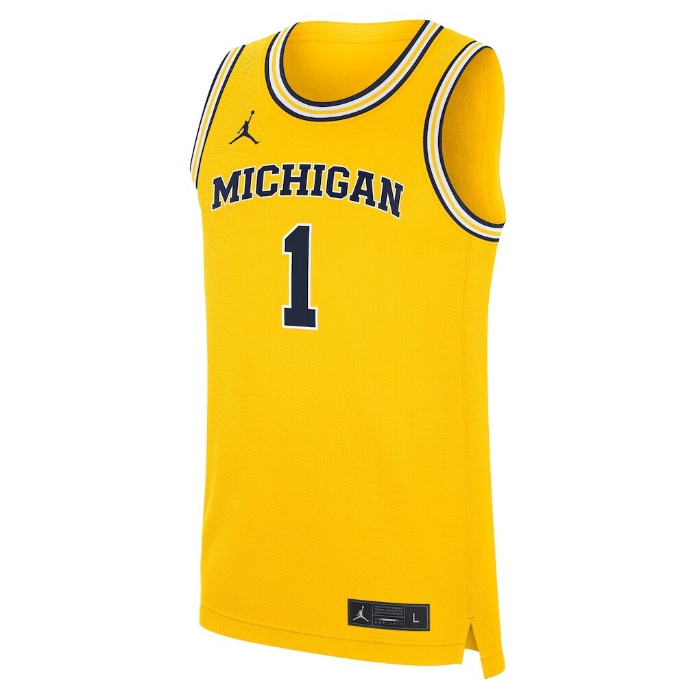 #1 Michigan Wolverines Jordan Brand Alternate Replica Jersey - Maize