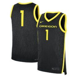 #1 Oregon Ducks Nike Alternate Replica Jersey - Black - Front View