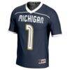 #1 Michigan Wolverines GameDay Greats Lightweight Lacrosse Fashion Jersey - Navy - Side View