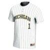 #1 Michigan Wolverines GameDay Greats Unisex Lightweight Softball Jersey - White - Side View