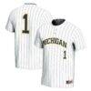#1 Michigan Wolverines GameDay Greats Youth Lightweight Softball Jersey - White - Front View