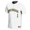 #1 Michigan Wolverines GameDay Greats Youth Lightweight Softball Jersey - White - Side View