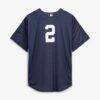 Derek Jeter New York Yankees Mitchell & Ness Authentic Batting Practice Jersey - Navy - Detail View