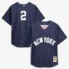 Derek Jeter New York Yankees Mitchell & Ness Authentic Batting Practice Jersey - Navy - Front View