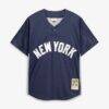 Derek Jeter New York Yankees Mitchell & Ness Authentic Batting Practice Jersey - Navy - Side View