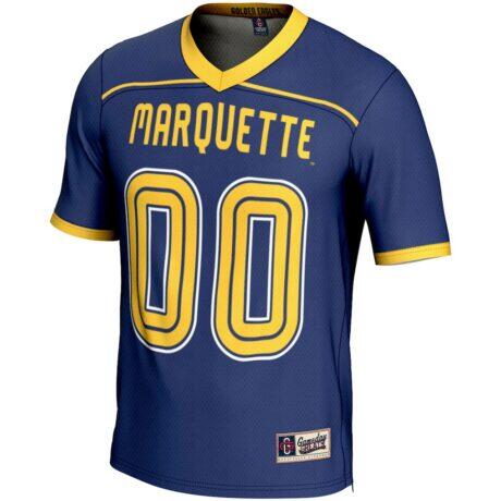 Marquette Golden Eagles GameDay Greats NIL Pick-A-Player Lightweight Lacrosse Jersey - Navy - Side View