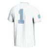#1 North Carolina Tar Heels GameDay Greats Youth Lightweight Softball Jersey - White - Detail View