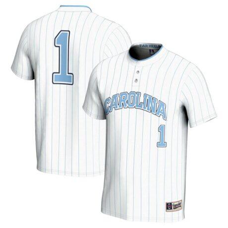 #1 North Carolina Tar Heels GameDay Greats Youth Lightweight Softball Jersey - White - Front View