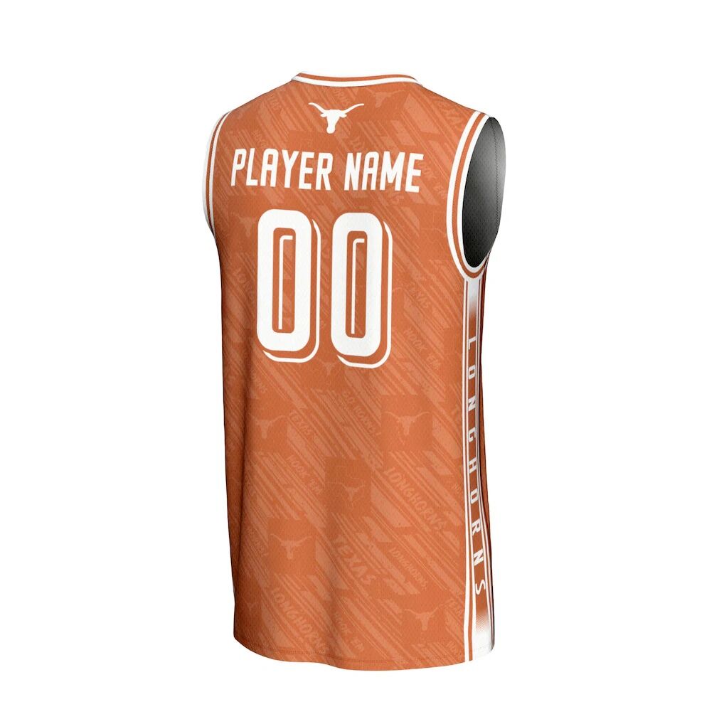 Texas Longhorns GameDay Greats NIL Pick-A-Player Men's Basketball Highlight Print Lightweight Jersey - Texas Orange