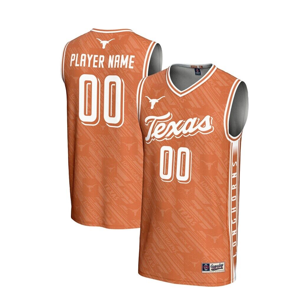 Texas Longhorns GameDay Greats NIL Pick-A-Player Men's Basketball Highlight Print Lightweight Jersey - Texas Orange