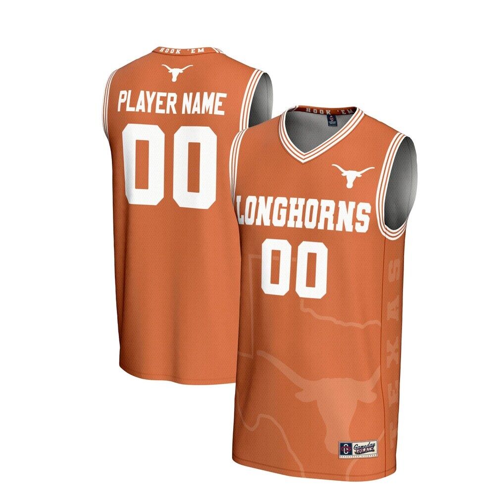 Texas Longhorns GameDay Greats NIL Pick-A-Player Men's Basketball Icon Print Lightweight Jersey - Texas Orange