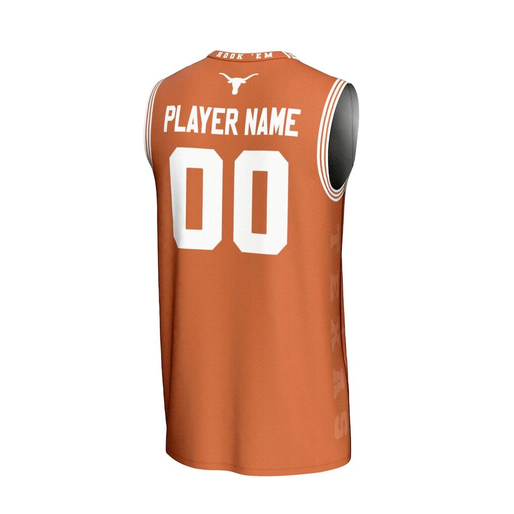 Texas Longhorns GameDay Greats Youth NIL Pick-A-Player Men's Basketball Icon Print Lightweight Jersey - Texas Orange