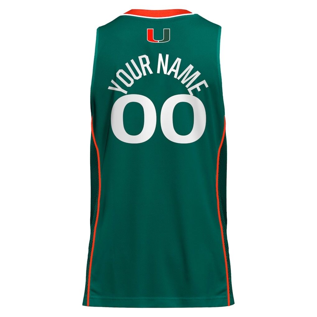 Miami Hurricanes adidas Unisex Custom Alternate Basketball Jersey