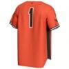 #1 Oregon State Beavers GameDay Greats Youth Lightweight Baseball Fashion Jersey - Orange - Detail View