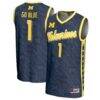 #1 Michigan Wolverines GameDay Greats Youth Highlight Print Lightweight Basketball Fashion Jersey - Navy - Front View