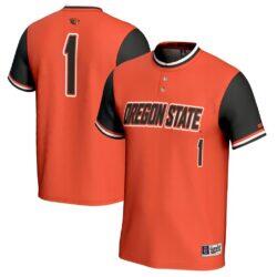 #1 Oregon State Beavers GameDay Greats Unisex Softball Fashion Jersey - Orange - Front View