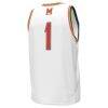 #1 Maryland Terrapins Under Armour Replica Basketball Jersey - White - Detail View