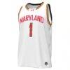 #1 Maryland Terrapins Under Armour Replica Basketball Jersey - White - Side View