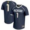 #1 Michigan Wolverines GameDay Greats Unisex Lightweight Women's Lacrosse Fashion Jersey - Navy - Front View