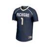 #1 Michigan Wolverines GameDay Greats Unisex Lightweight Women's Lacrosse Fashion Jersey - Navy - Side View