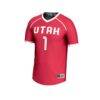 #1 Utah Utes GameDay Greats Unisex Lightweight Women's Lacrosse Fashion Jersey - Red - Side View
