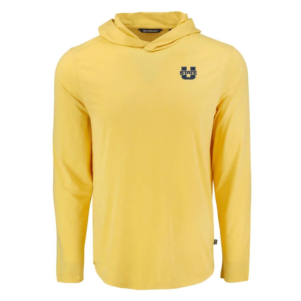 Utah State Aggies Cutter & Buck Coastline Epic Comfort Eco Recycled Long Sleeve Hoodie T-Shirt