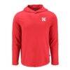 Nebraska Huskers Cutter & Buck Coastline Epic Comfort Eco Recycled Long Sleeve Hoodie T-Shirt - Red - Side View