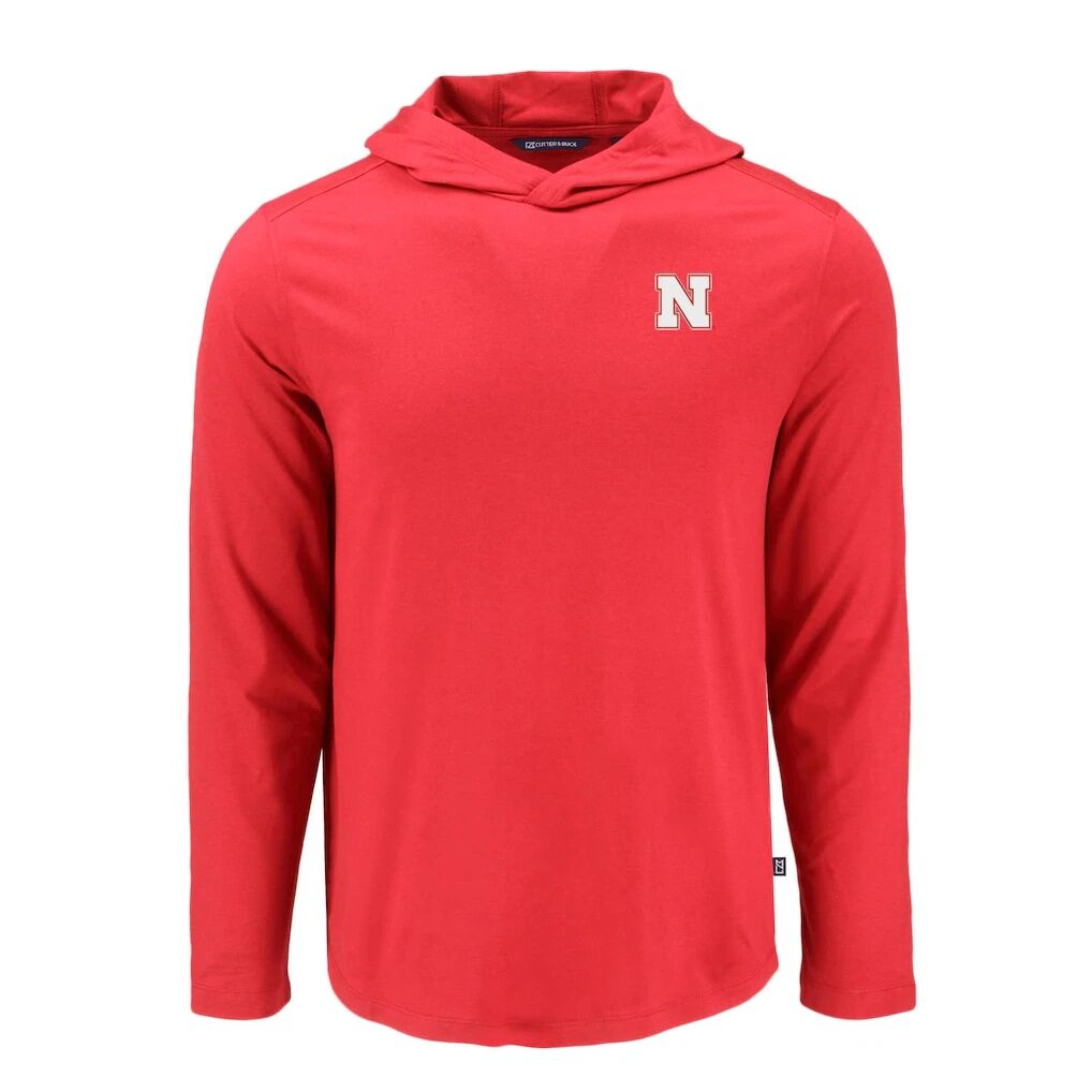 Nebraska Huskers Cutter & Buck Coastline Epic Comfort Eco Recycled Long Sleeve Hoodie T-Shirt