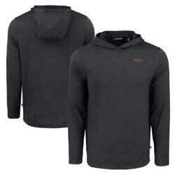 Pacific Tigers Cutter & Buck Coastline Epic Comfort Eco Recycled Long Sleeve Hoodie T-Shirt - Black - Front View