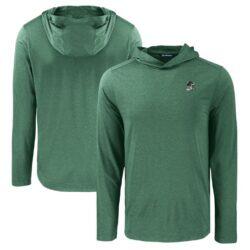 Portland State Vikings Cutter & Buck Coastline Epic Comfort Eco Recycled Long Sleeve Hoodie T-Shirt - Green - Front View