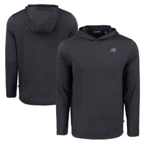 MTSU Blue Raiders Cutter & Buck Coastline Epic Comfort Eco Recycled Long Sleeve Hoodie T-Shirt - Black - Front View