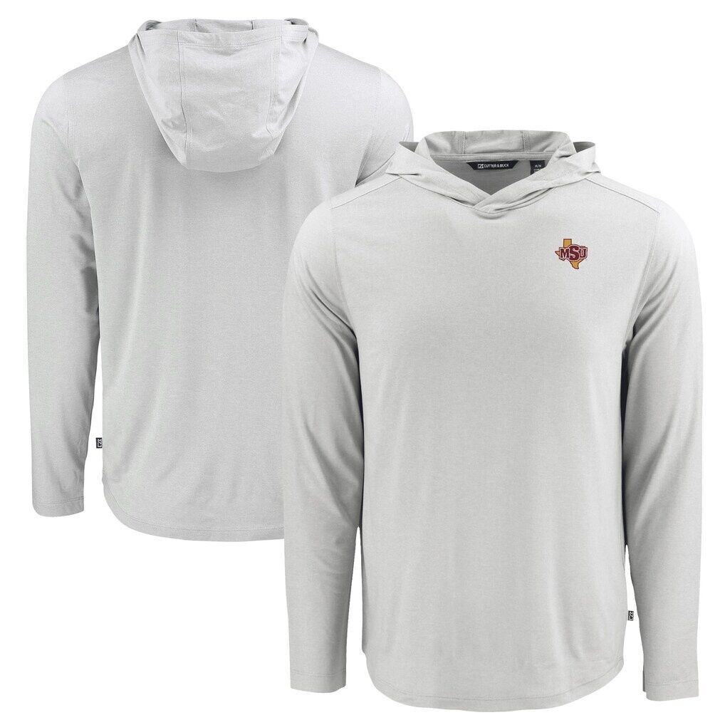 Midwestern State Mustangs Cutter & Buck Coastline Epic Comfort Eco Recycled Long Sleeve Hoodie T-Shirt