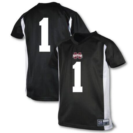 #1 Mississippi State Bulldogs Garb Youth Football Jersey - Black - Front View