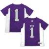 #1 TCU Horned Frogs Garb Toddler Football Jersey - Purple - Front View