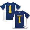 #1 Michigan Wolverines Garb Toddler Football Jersey - Blue - Front View