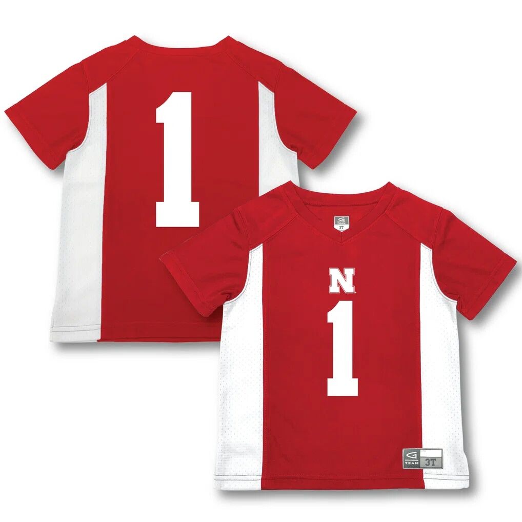 #1 Nebraska Huskers Garb Toddler Football Jersey - Scarlet