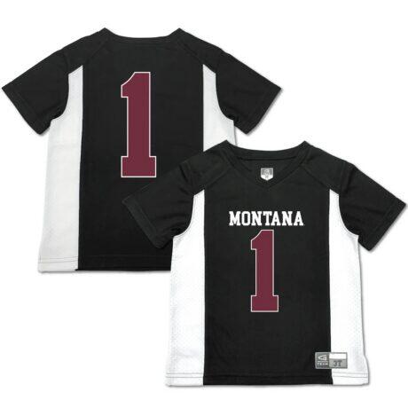 #1 Montana Grizzlies Garb Toddler Football Jersey - Black - Front View