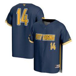 #14 West Virginia Mountaineers GameDay Greats Youth Lightweight Baseball Fashion Jersey - Navy - Front View
