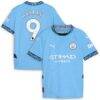 Erling Haaland Manchester City Puma Youth 2024/25 Home Replica Player Jersey - - Front View