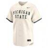 Michigan State Spartans Nike Baseball Limited Jersey - Natural - Side View