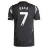 Bukayo Saka Arsenal adidas 2024/25 Away Authentic Player Jersey - Black - Detail View