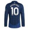 Marcus Rashford Manchester United adidas 2024/25 Away Replica Long Sleeve Player Jersey - Navy - Detail View