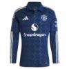 Marcus Rashford Manchester United adidas 2024/25 Away Replica Long Sleeve Player Jersey - Navy - Side View