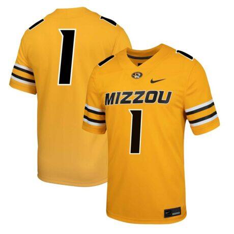 #1 Missouri Tigers Nike Alternate Game Jersey - Gold - Front View
