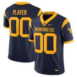 West Virginia Mountaineers Nike NIL Pick-A-Player Football Game Jersey - Navy - Front View