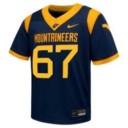 #67 West Virginia Mountaineers Nike Youth Untouchable Football Jersey - Navy - Side View