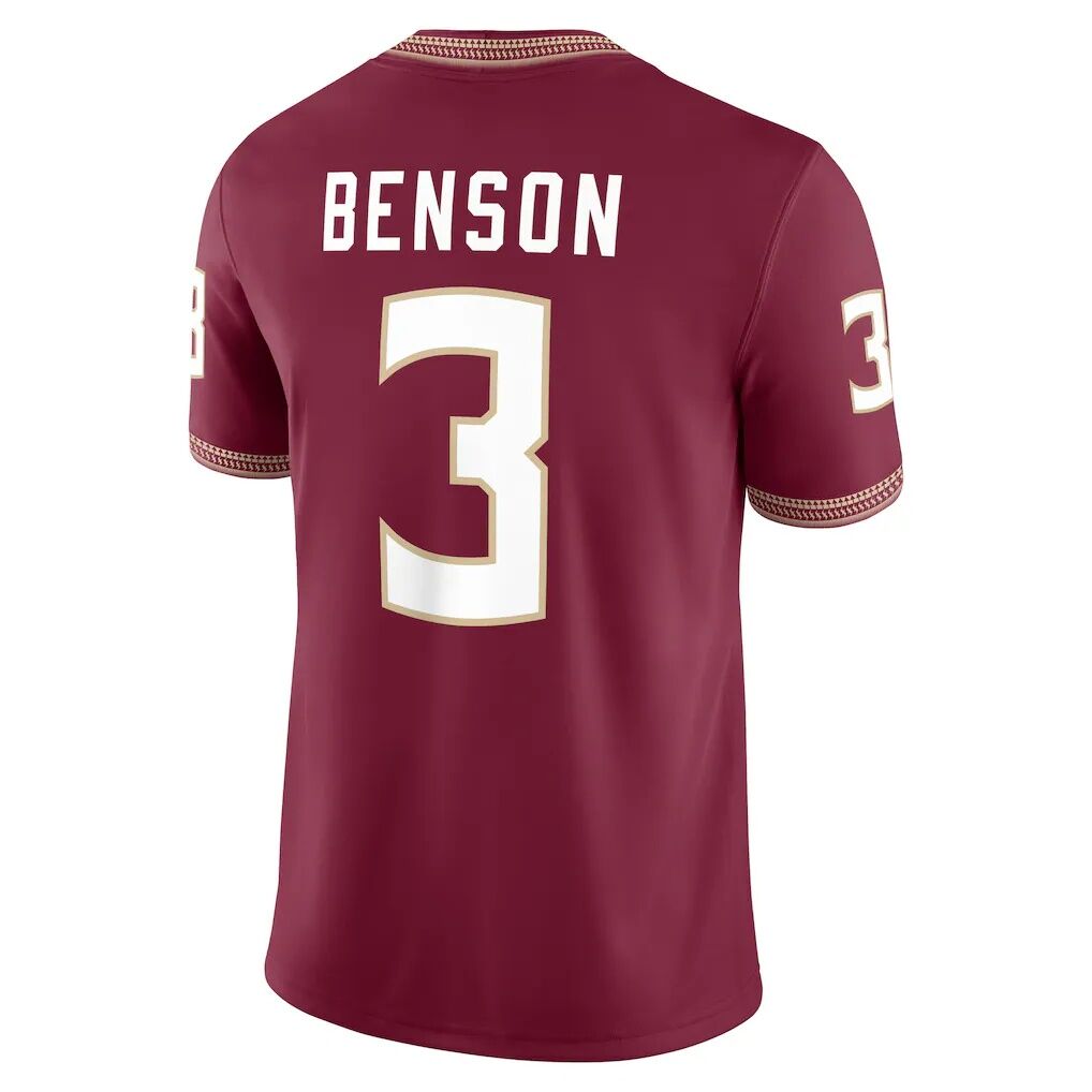 Trey Benson Florida State Seminoles Nike Player Game Jersey - Garnet
