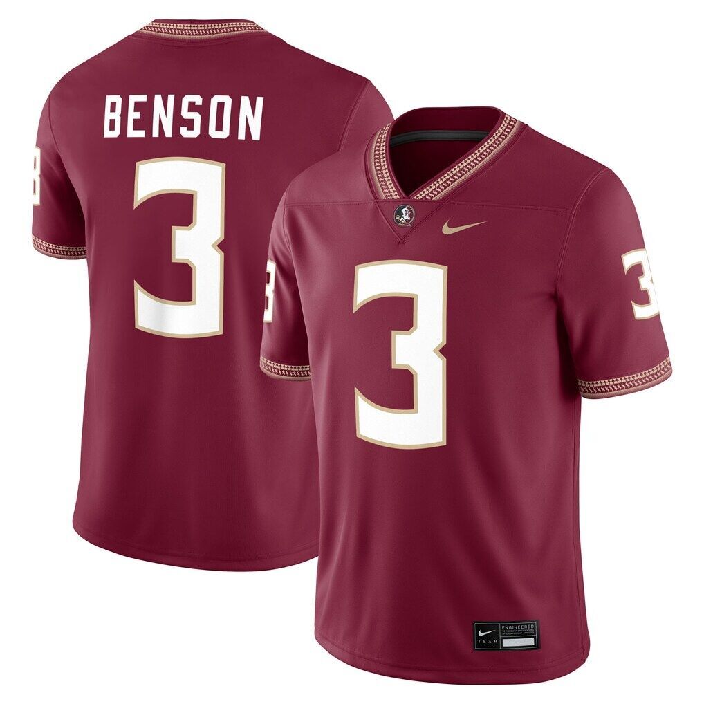Trey Benson Florida State Seminoles Nike Player Game Jersey - Garnet