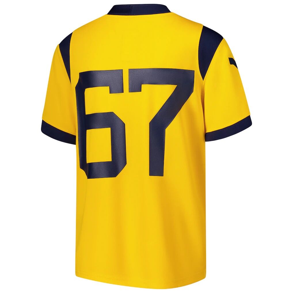 #67 West Virginia Mountaineers Nike Youth Alternate Game Jersey