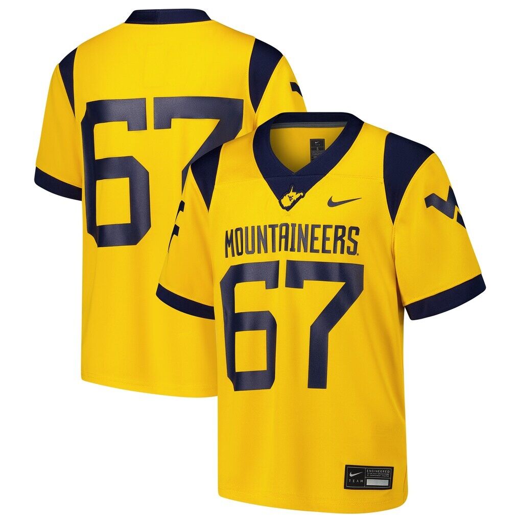 #67 West Virginia Mountaineers Nike Youth Alternate Game Jersey